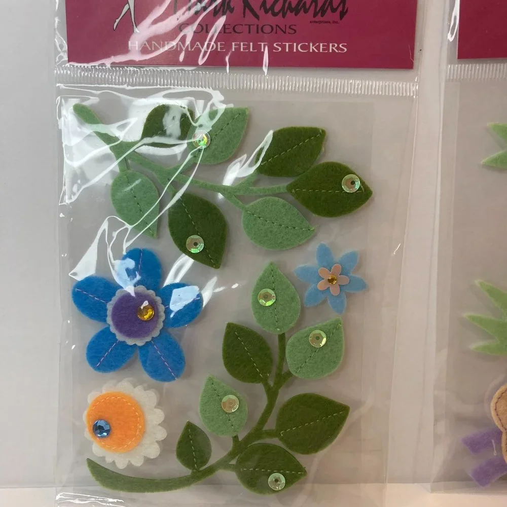 Scrapbook Embellishments Felt Stickers Flowers Pig Sheep Paper Crafts